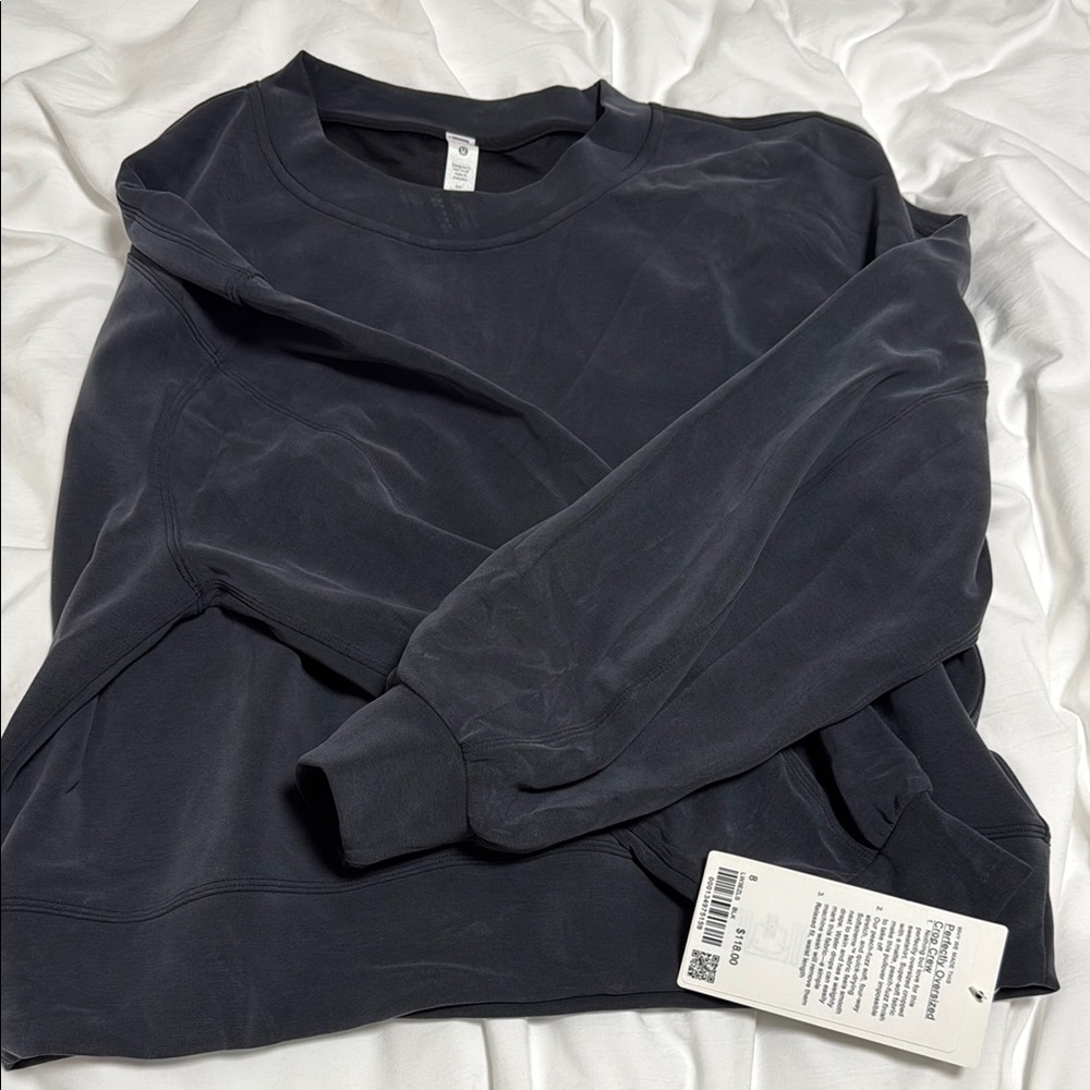 Lulu Oversize Cropped Crew Sweater